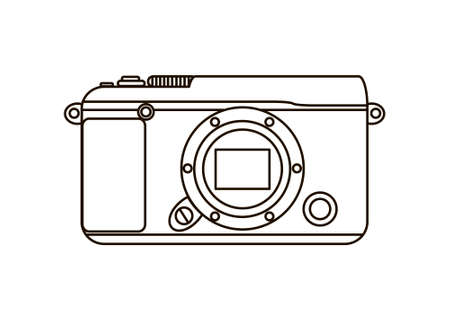 line camera illustration in vectorのイラスト素材