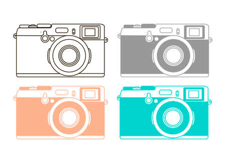 line camera illustration in vectorのイラスト素材