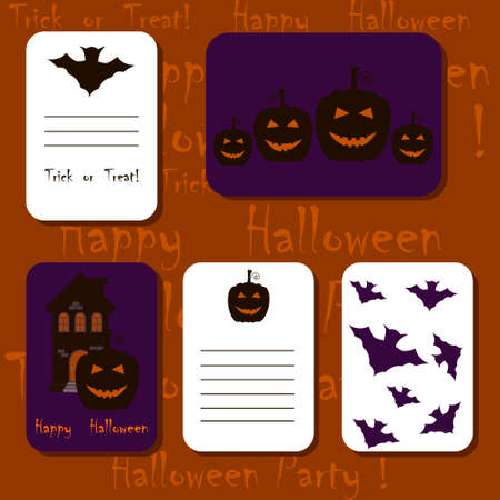 Happy Halloween cards in vector. For web, banners, invitations, cards.のイラスト素材