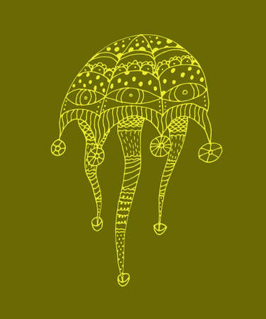 Doodle jellyfish in vector. Hand drawnのイラスト素材