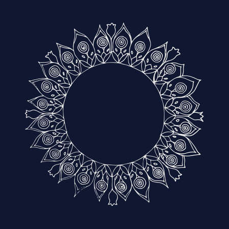 Hand drawn flower mandala for cards, invitations and otherのイラスト素材