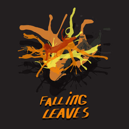 Dark posters or banners - Falling leavesのイラスト素材