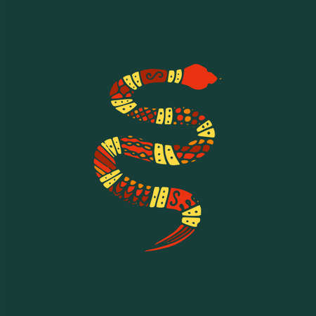 Doodle snake in sign eps10のイラスト素材