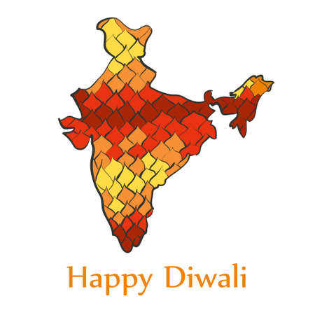 Happy diwali card in signのイラスト素材