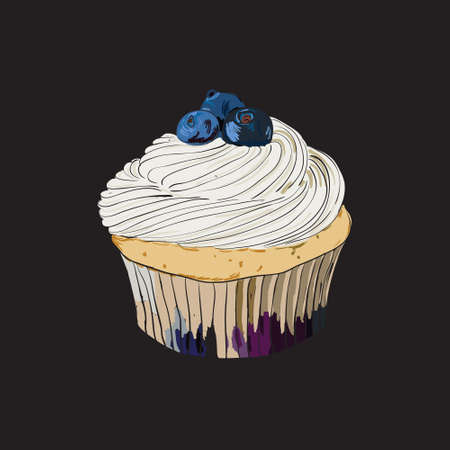 Doodle cupcake in signのイラスト素材