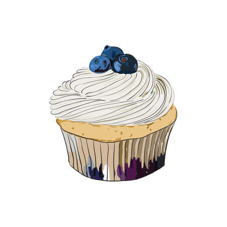 Doodle delicious cupcake in signのイラスト素材