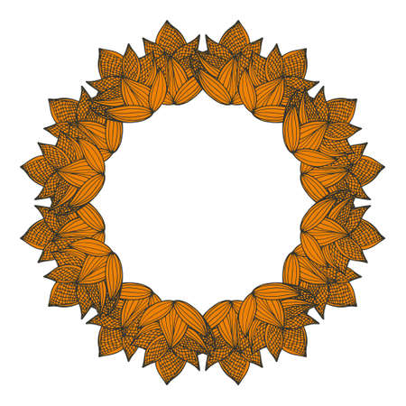 Hand drawn flower mandala for cards, invitations and otherのイラスト素材