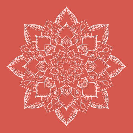 Hand drawn flower mandala for cards, invitations and otherのイラスト素材