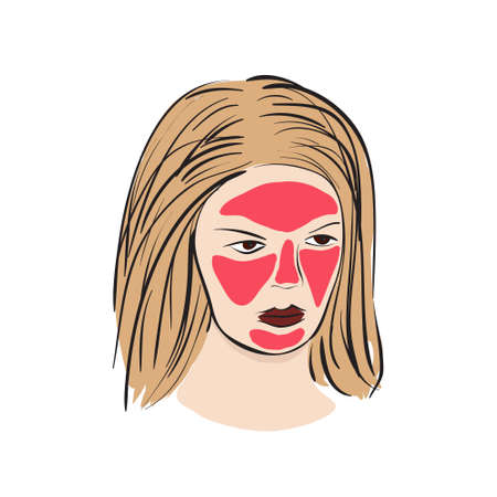 Cosmetic mask on the women faceのイラスト素材