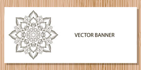 Banner with flower mandala in vectorのイラスト素材