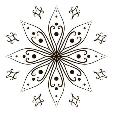 Hand drawn flower mandala for cards, invitations and otherのイラスト素材