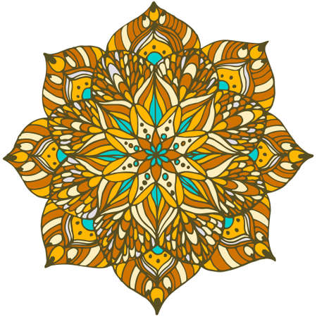 Hand drawn flower mandala for cards, invitations and otherのイラスト素材