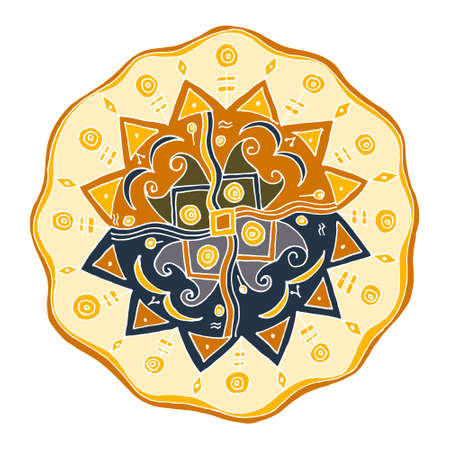 Hand drawn flower mandala for cards, invitations and otherのイラスト素材