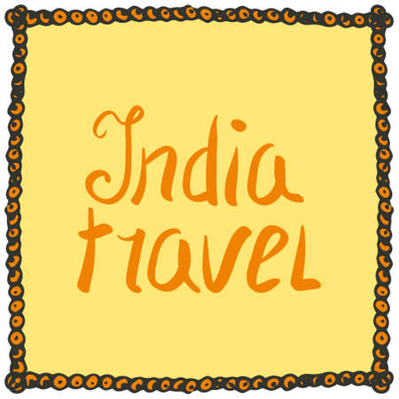 India travel - lettering in vectorのイラスト素材