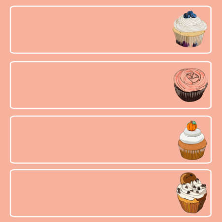 Menu with cupcake in signのイラスト素材