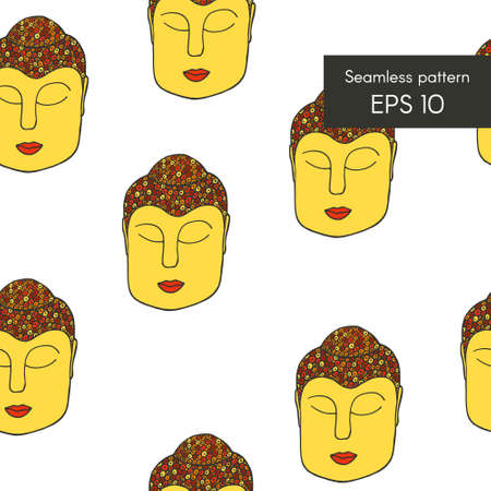 Seamless pattern with buddha for cards, invitations and otherのイラスト素材