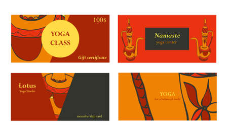 Visit cards for yoga class or studioのイラスト素材