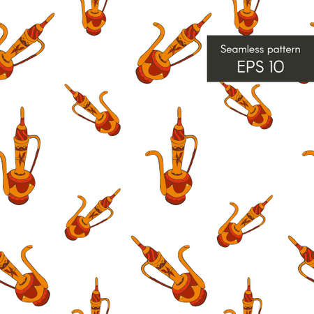 Indian teapot seamless pattern in sign. Diwaliのイラスト素材