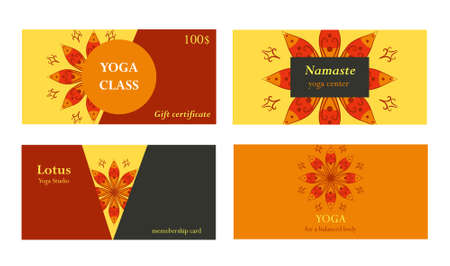 Visit cards for yoga class or studioのイラスト素材