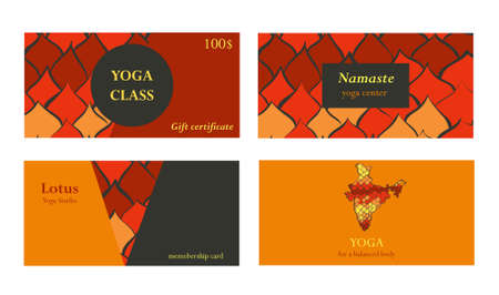 Visit cards for yoga class or studioのイラスト素材