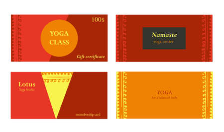 Visit cards for yoga class or studioのイラスト素材