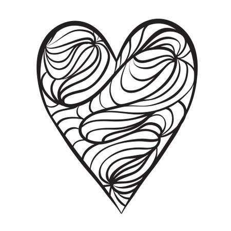 Happy valentine day heart. Doodle signのイラスト素材