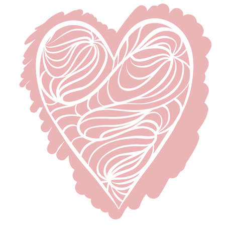 Happy valentine day heart. Doodle signのイラスト素材