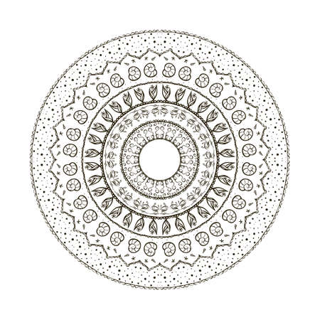 Hand drawn flower mandala for cards, invitations and otherのイラスト素材