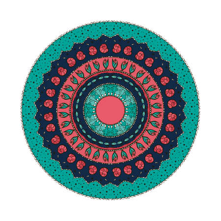 Hand drawn flower mandala for cards, invitations and otherのイラスト素材