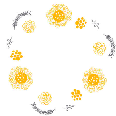 Flower frame in vectorのイラスト素材
