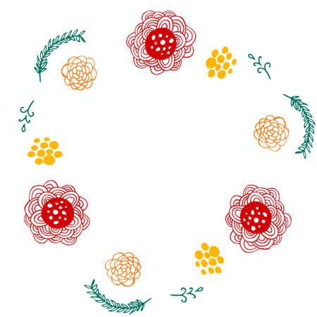 Flower frame in signのイラスト素材