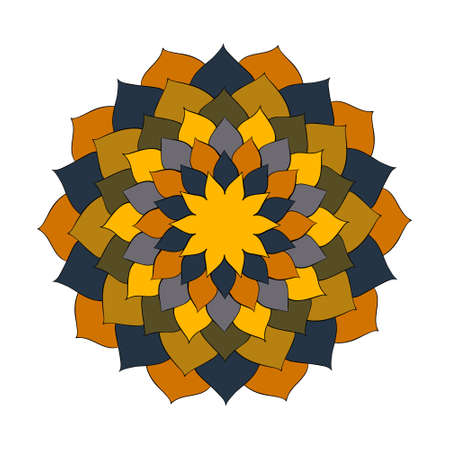 Hand drawn flower mandala for cards, invitations and otherのイラスト素材