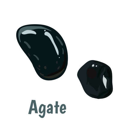 Agate stone on white background.  illustrationのイラスト素材