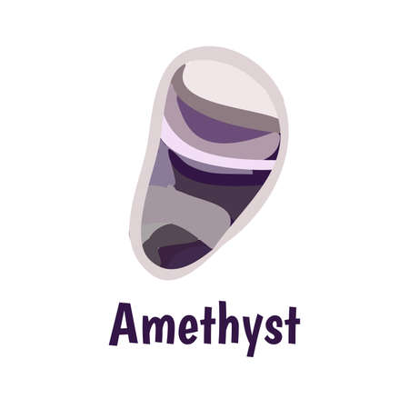 Amethyst stone on white background.  illustrationのイラスト素材