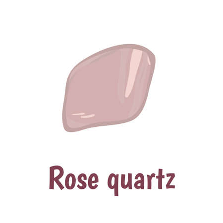 Rose quartz stone on white background.  illustrationのイラスト素材
