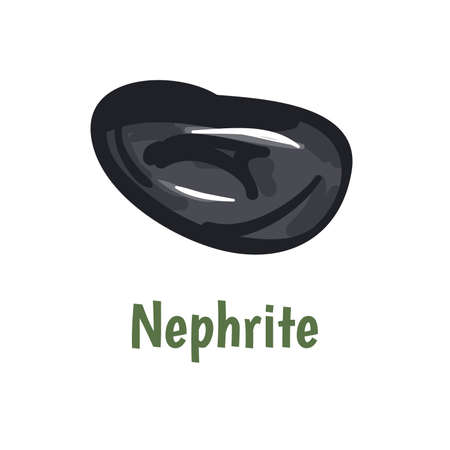 Nephrite stone on white background.  illustrationのイラスト素材