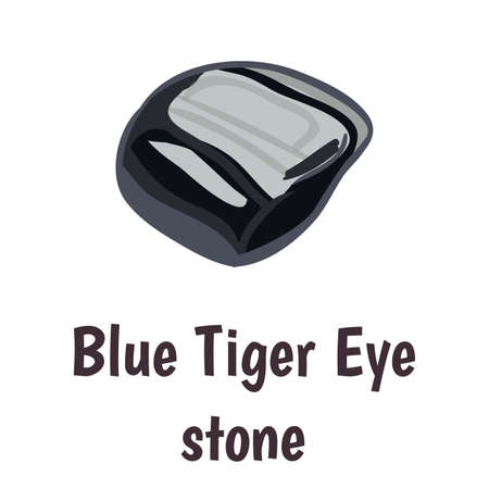 Blue tiger eye stone on white background.  illustrationのイラスト素材