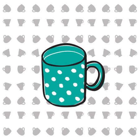 Cup for tea. Illustration. Patternのイラスト素材