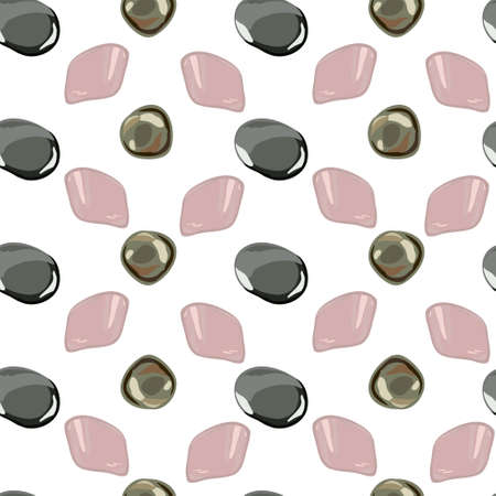 Pattern with stones in doodle style.  illustrationのイラスト素材