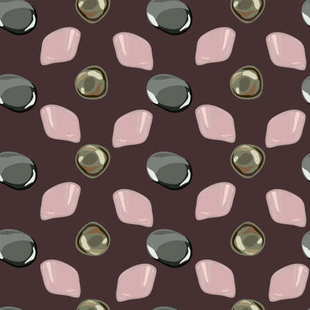 Pattern with stones in doodle style.  illustrationのイラスト素材