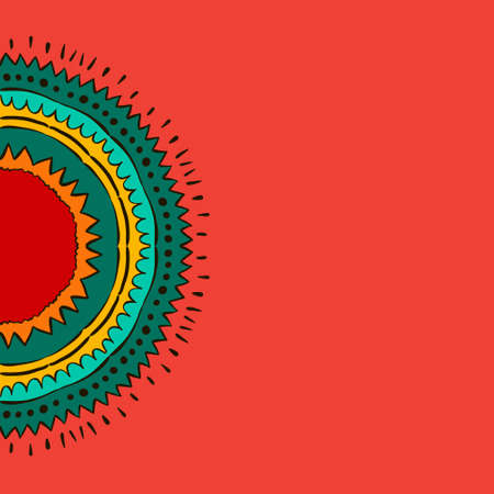 Hand drawn flower mandala for cards, invitations and otherのイラスト素材