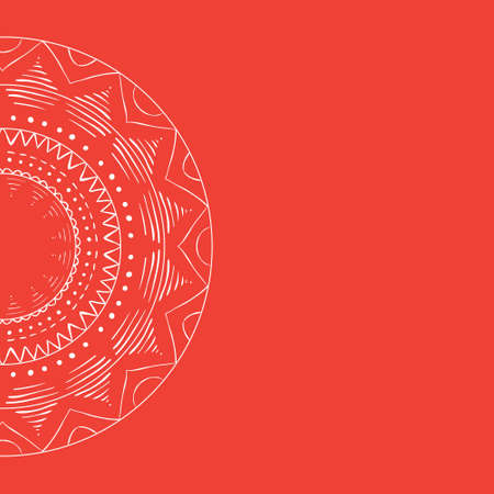 Hand drawn flower mandala for cards, invitations and otherのイラスト素材