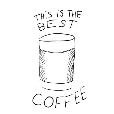 Doodle coffee illustration. Perfect for web, blog, textile, prints and otherのイラスト素材