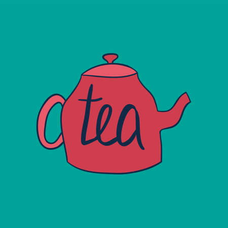 Teapot. Vector illustration. Perfect for web, blog, textile, prints and otherのイラスト素材