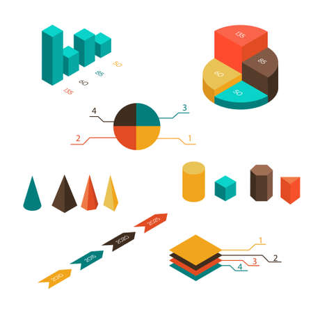 Infographics in isometric style. Perfect for web, business, graphic.  illustrationのイラスト素材