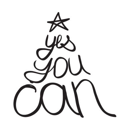 inscription on white  background. Yes you canのイラスト素材