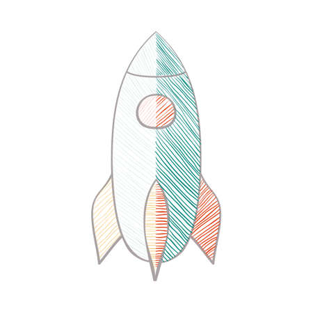 Doodle rocket. Startup concept. Vector illustration. Perfect for web, blog, textile, prints and otherのイラスト素材