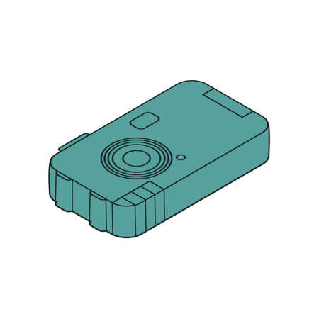 Isometric camera on white background.  illustraton.のイラスト素材