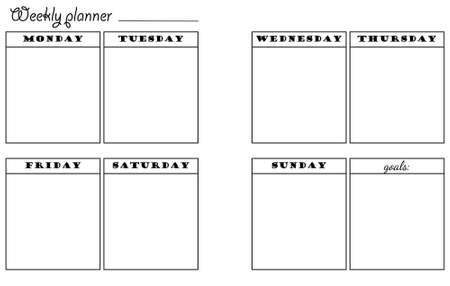 Weekly planner in . Ready to print.のイラスト素材