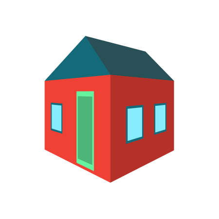 House in isometric style.  illustration. Isometric object on white background.のイラスト素材